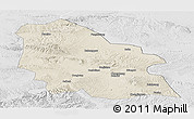 Shaded Relief Panoramic Map of Jingyuan, lighten, desaturated
