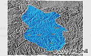 Political 3D Map of Kang Xian, desaturated