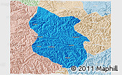 Political 3D Map of Kang Xian, lighten