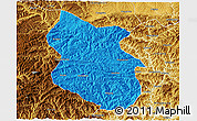 Political 3D Map of Kang Xian, physical outside