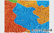 Political 3D Map of Kang Xian