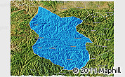 Political 3D Map of Kang Xian, satellite outside