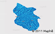 Political 3D Map of Kang Xian, single color outside