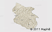Shaded Relief 3D Map of Kang Xian, cropped outside