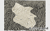 Shaded Relief 3D Map of Kang Xian, darken