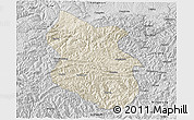 Shaded Relief 3D Map of Kang Xian, desaturated