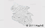 Silver Style 3D Map of Kang Xian, single color outside