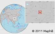Gray Location Map of Kang Xian