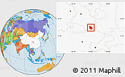 Political Location Map of Kang Xian, highlighted country