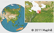 Satellite Location Map of Kang Xian, highlighted parent region