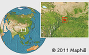 Satellite Location Map of Kang Xian