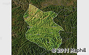 Satellite Map of Kang Xian, darken