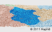 Political Panoramic Map of Kang Xian, lighten