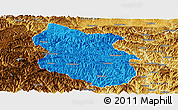 Political Panoramic Map of Kang Xian, physical outside