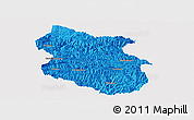 Political Panoramic Map of Kang Xian, single color outside