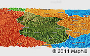 Satellite Panoramic Map of Kang Xian, political outside