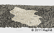 Shaded Relief Panoramic Map of Kang Xian, darken