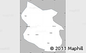 Gray Simple Map of Kang Xian, single color outside