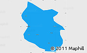 Political Simple Map of Kang Xian, single color outside