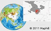 Physical Location Map of Li Xian, highlighted country, highlighted parent region