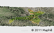 Satellite Panoramic Map of Lintan, semi-desaturated