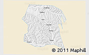 Classic Style 3D Map of Longxi, single color outside