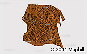 Physical 3D Map of Longxi, cropped outside