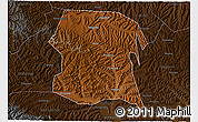 Physical 3D Map of Longxi, darken