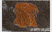 Physical 3D Map of Longxi, darken, semi-desaturated