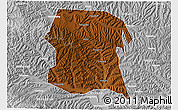 Physical 3D Map of Longxi, lighten, desaturated