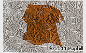 Physical 3D Map of Longxi, lighten, semi-desaturated