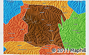 Physical 3D Map of Longxi, political outside