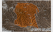 Physical 3D Map of Longxi, semi-desaturated