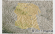 Satellite 3D Map of Longxi, semi-desaturated