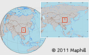 Gray Location Map of Longxi, within the entire country