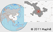 Gray Location Map of Longxi, highlighted country, highlighted parent region