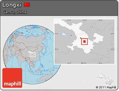 Gray Location Map of Longxi, highlighted parent region