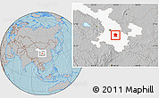 Gray Location Map of Longxi, highlighted parent region, hill shading