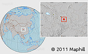 Gray Location Map of Longxi, hill shading