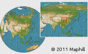 Satellite Location Map of Longxi, within the entire country