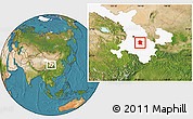 Satellite Location Map of Longxi, highlighted parent region