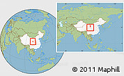 Savanna Style Location Map of Longxi, highlighted country, within the entire country