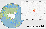 Savanna Style Location Map of Longxi, highlighted country