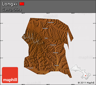 Physical Map of Longxi, cropped outside
