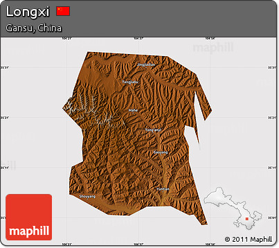 Physical Map of Longxi, cropped outside