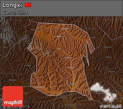 Physical Map of Longxi, darken