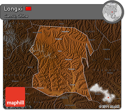 Physical Map of Longxi, darken