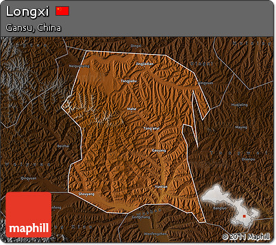 Physical Map of Longxi, darken