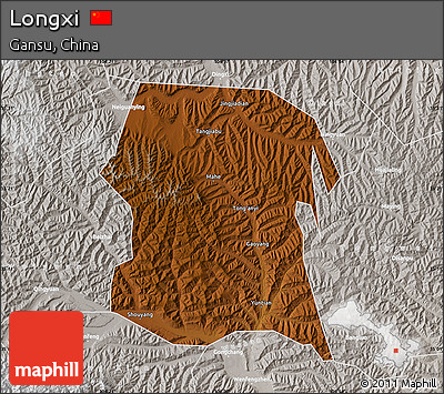 Physical Map of Longxi, lighten, semi-desaturated