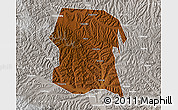 Physical Map of Longxi, lighten, semi-desaturated